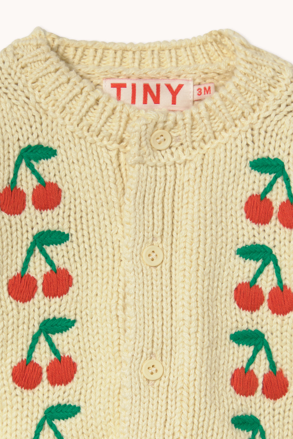 Cardigan Bébé Tricoté à Mini Imprimé Cerises