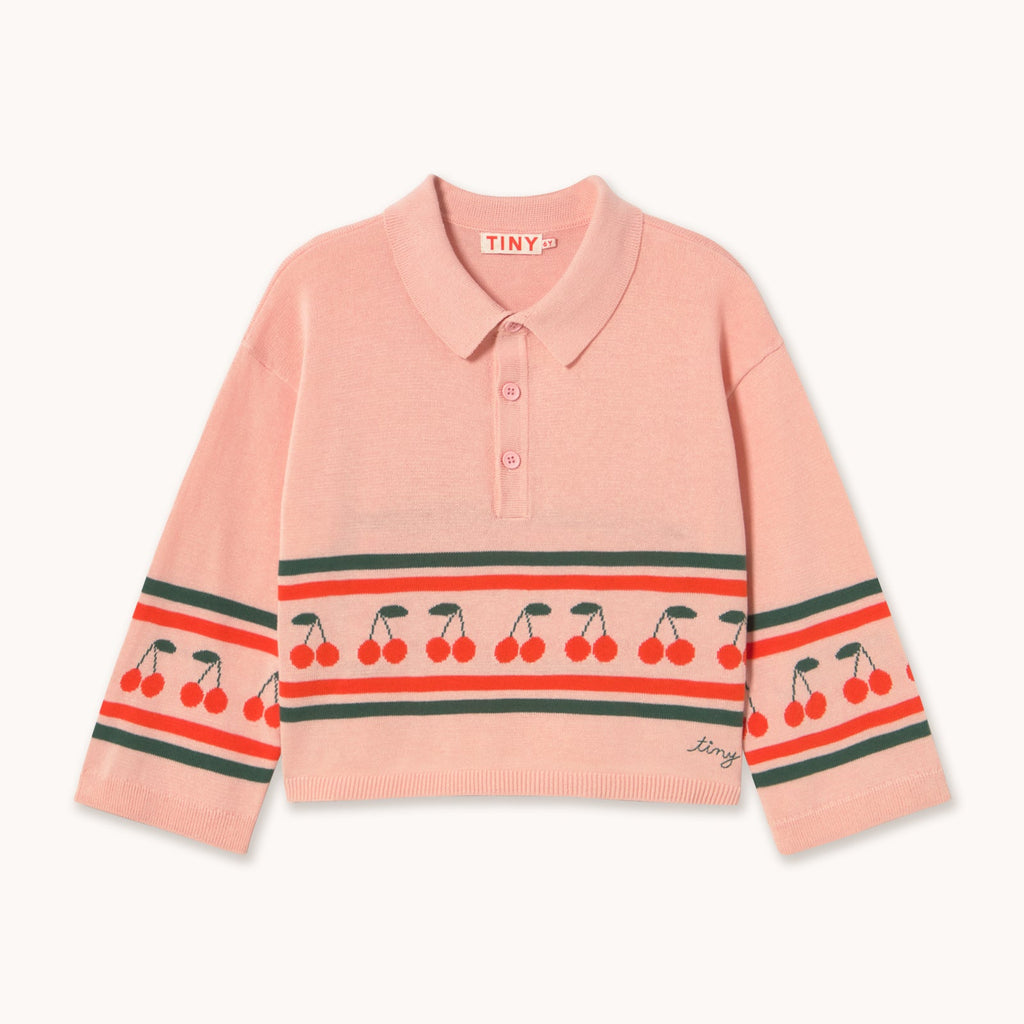 Pull Rose à Motif Cerises