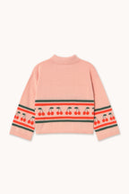 Pull Rose à Motif Cerises