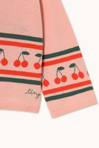 Pull Rose à Motif Cerises