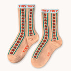 Ice Blue Medium Size Socks with Rose Pattern