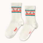 Off-white medium-sized cherry pattern socks