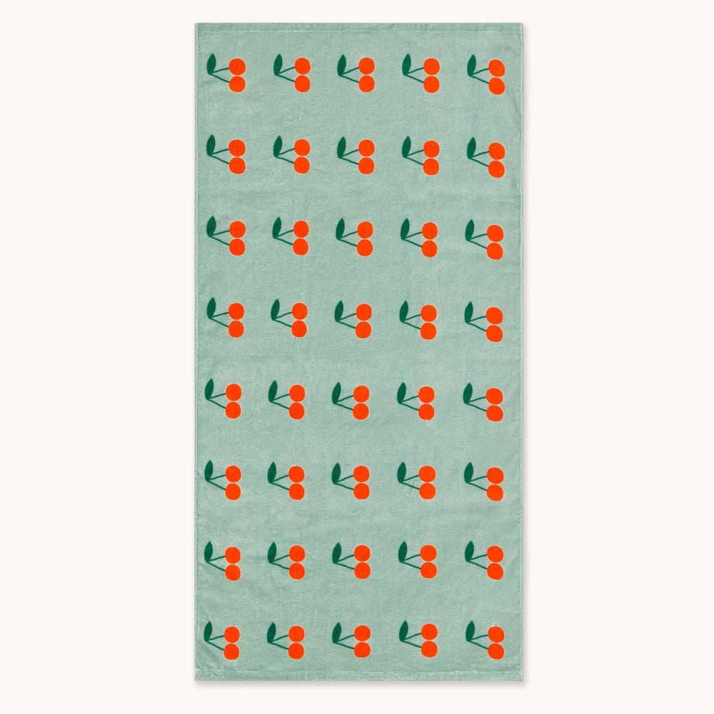 Children's Towel with Cherry Print