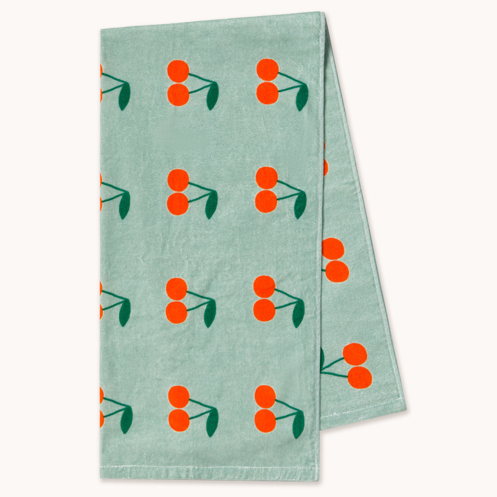 Children's Towel with Cherry Print