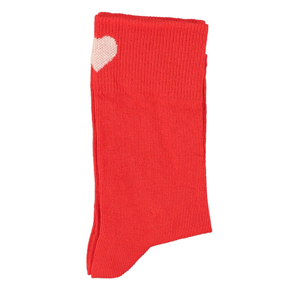 Red Socks with Ecru Heart