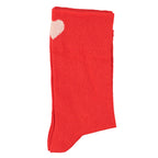 Red Socks with Ecru Heart