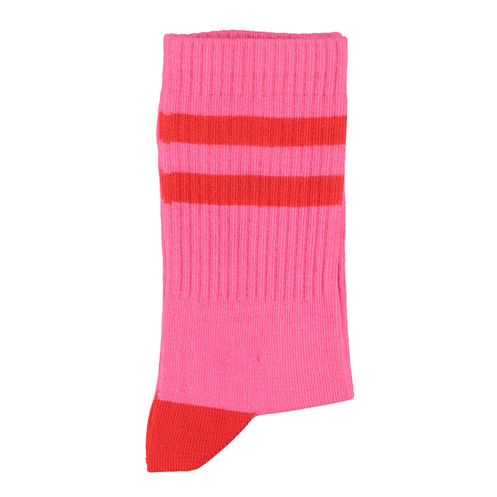 Chaussettes Bébé Roses à Rayures Rouges