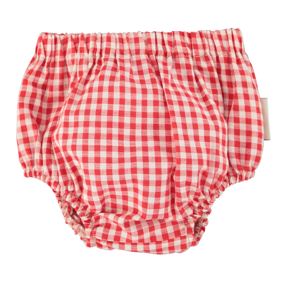 Baby Bloomers Red & Ecru Checkered
