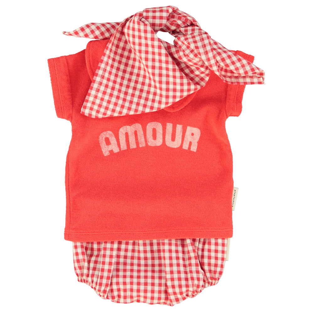 Baby Bloomers Red & Ecru Checkered