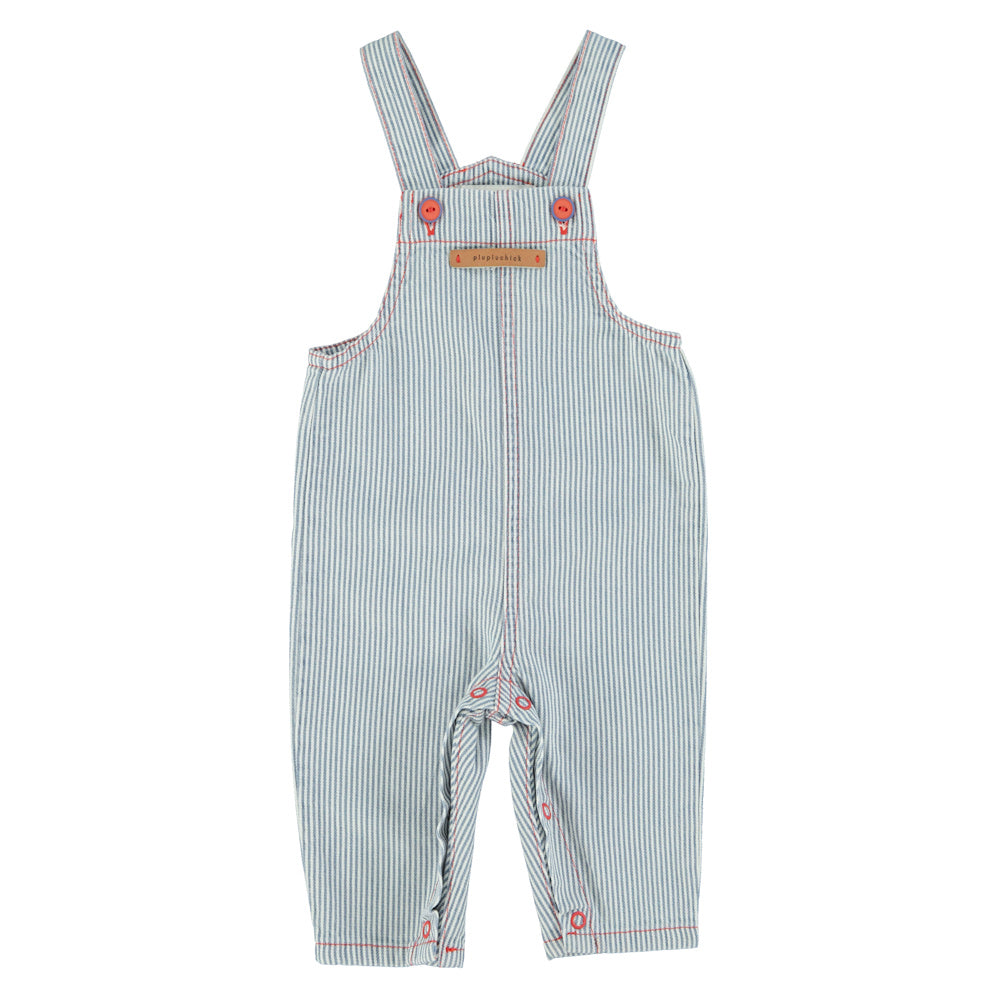 Salopette Bébé Écrue à Rayures Indigo