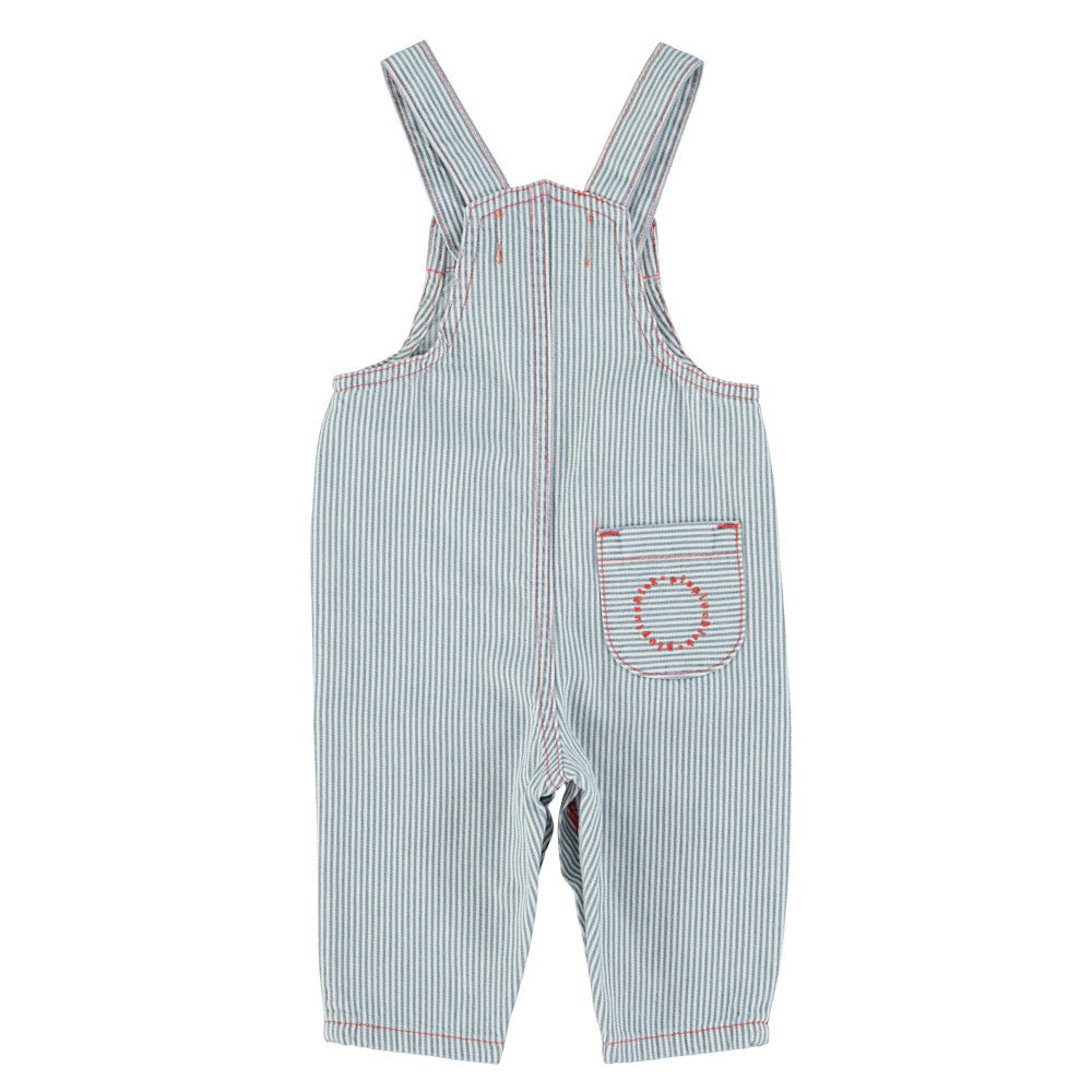 Salopette Bébé Écrue à Rayures Indigo