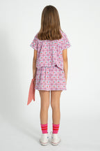 Peter Pan Collar Shirt Lilac with Cherries Allover