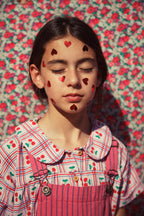 Peter Pan Collar Shirt Lilac with Cherries Allover