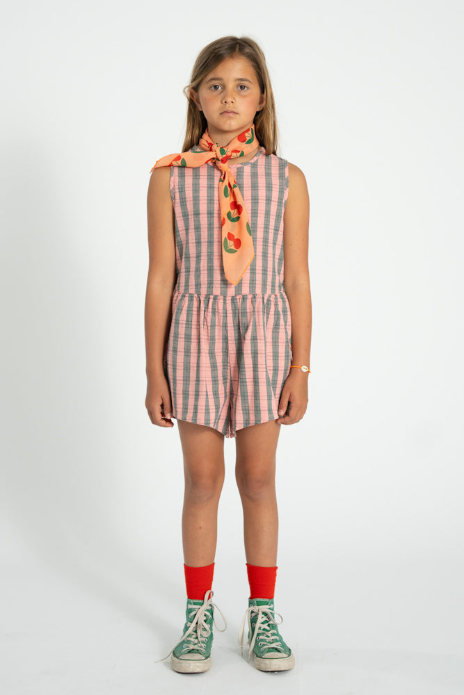 Bandana Satin Corail Imprimé Cerises