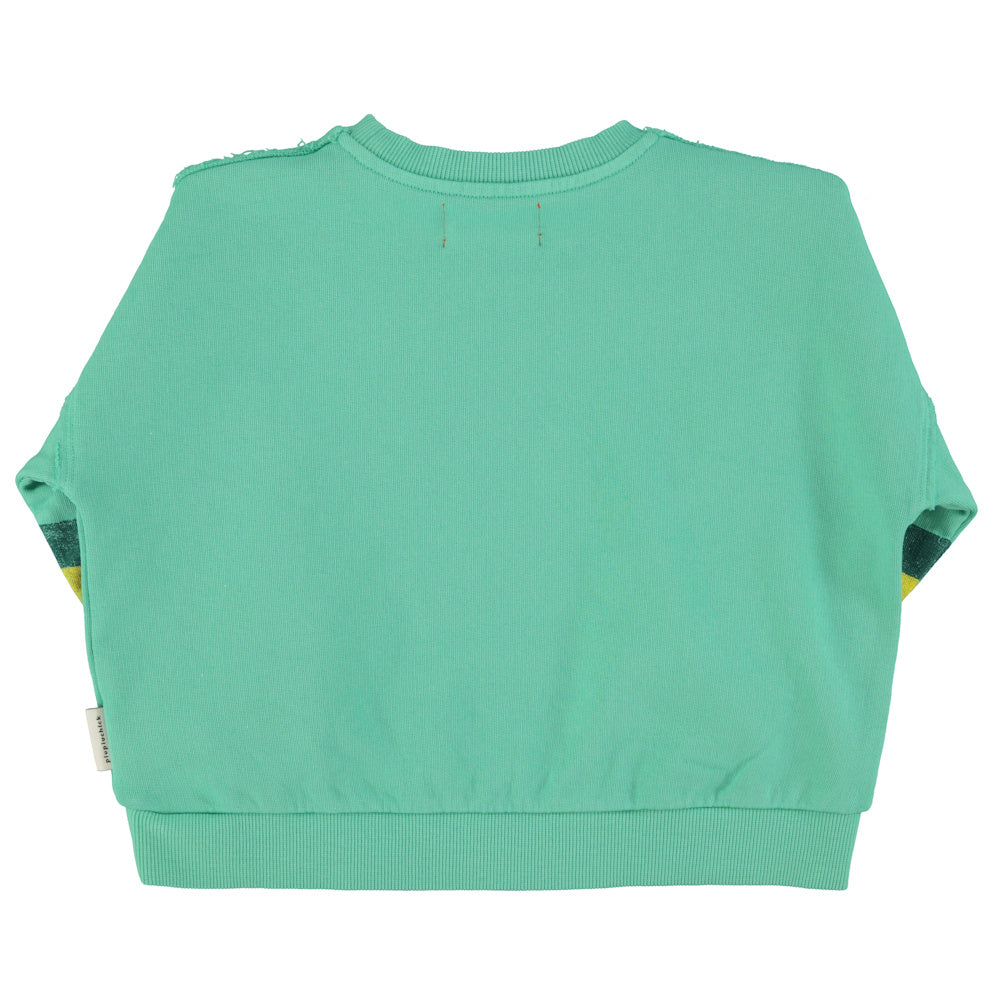 Sweatshirt Green with Multicolor Stripes