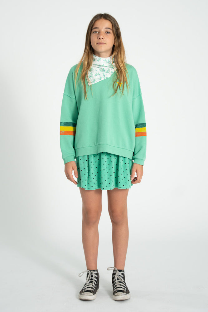 Sweatshirt Green with Multicolor Stripes