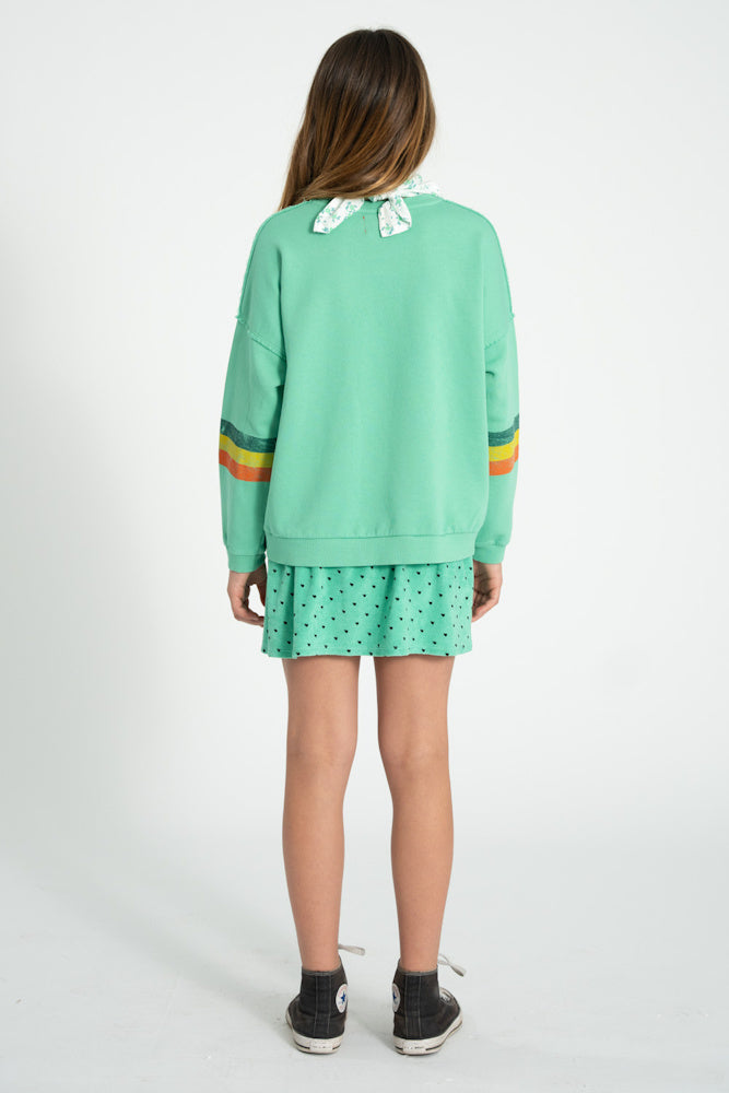 Sweatshirt Green with Multicolor Stripes