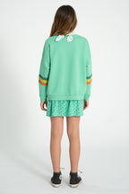 Sweatshirt Green with Multicolor Stripes