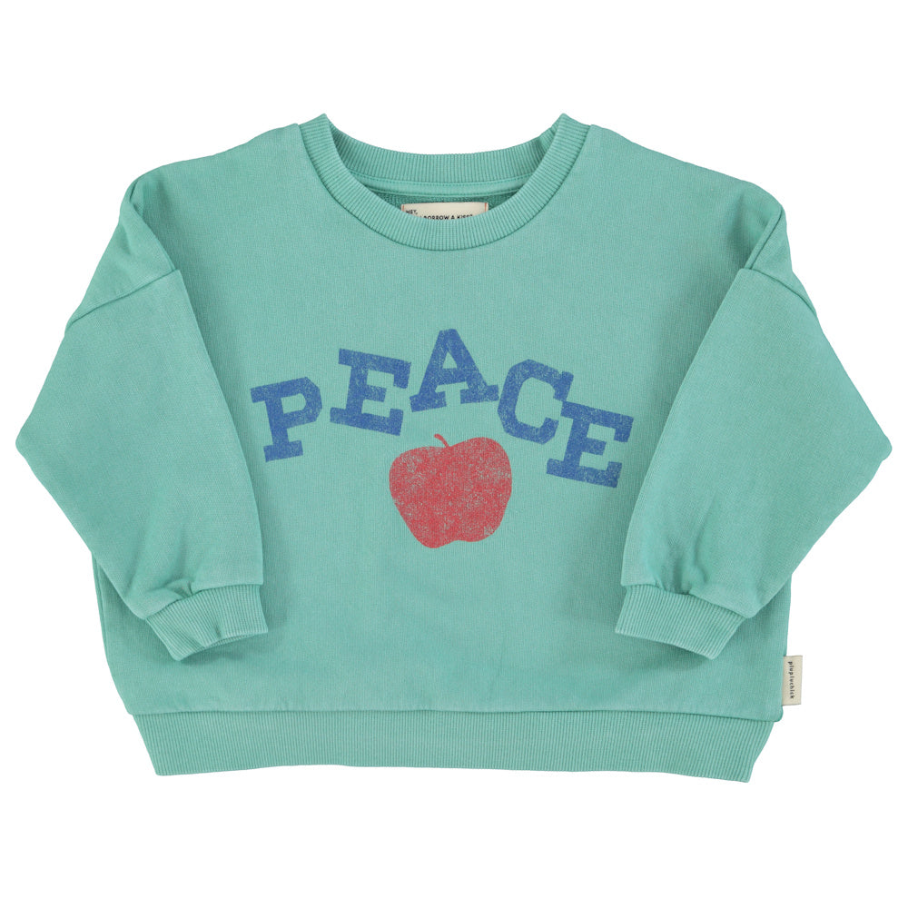 Sweatshirt Turquoise with PEACE Print