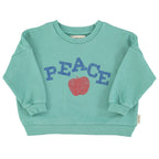 Sweatshirt Turquoise with PEACE Print