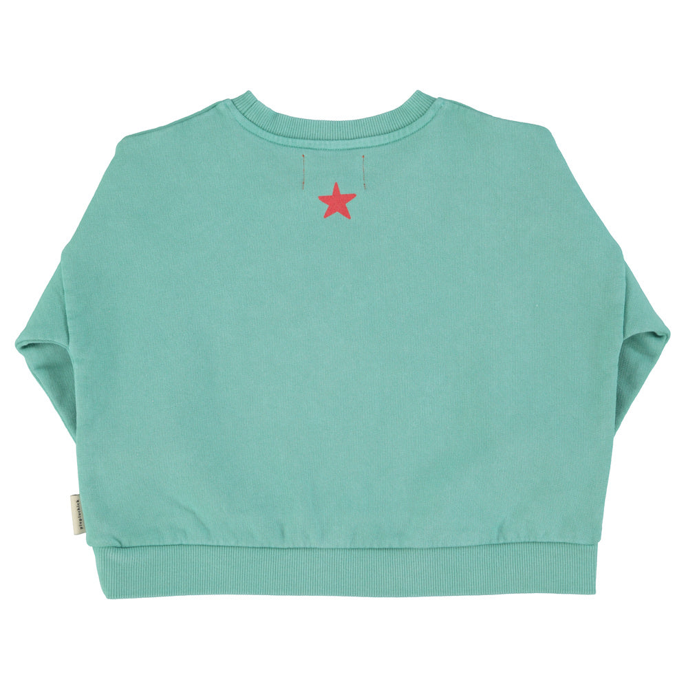 Sweatshirt Turquoise with PEACE Print