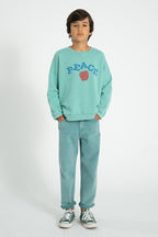 Sweatshirt Turquoise with PEACE Print
