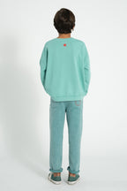 Sweatshirt Turquoise with PEACE Print