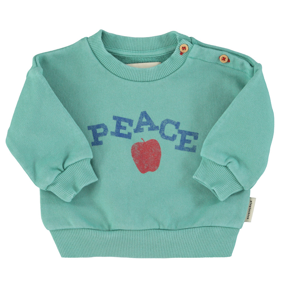 Sweat Bébé Turquoise à Imprimé PEACE