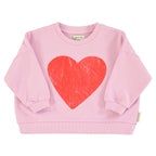 Sweatshirt Lilac with Red Heart Print