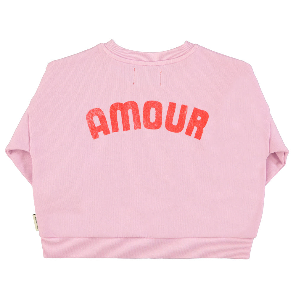 Sweatshirt Lilac with Red Heart Print