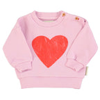 Baby Sweatshirt Lilac with Red Heart Print