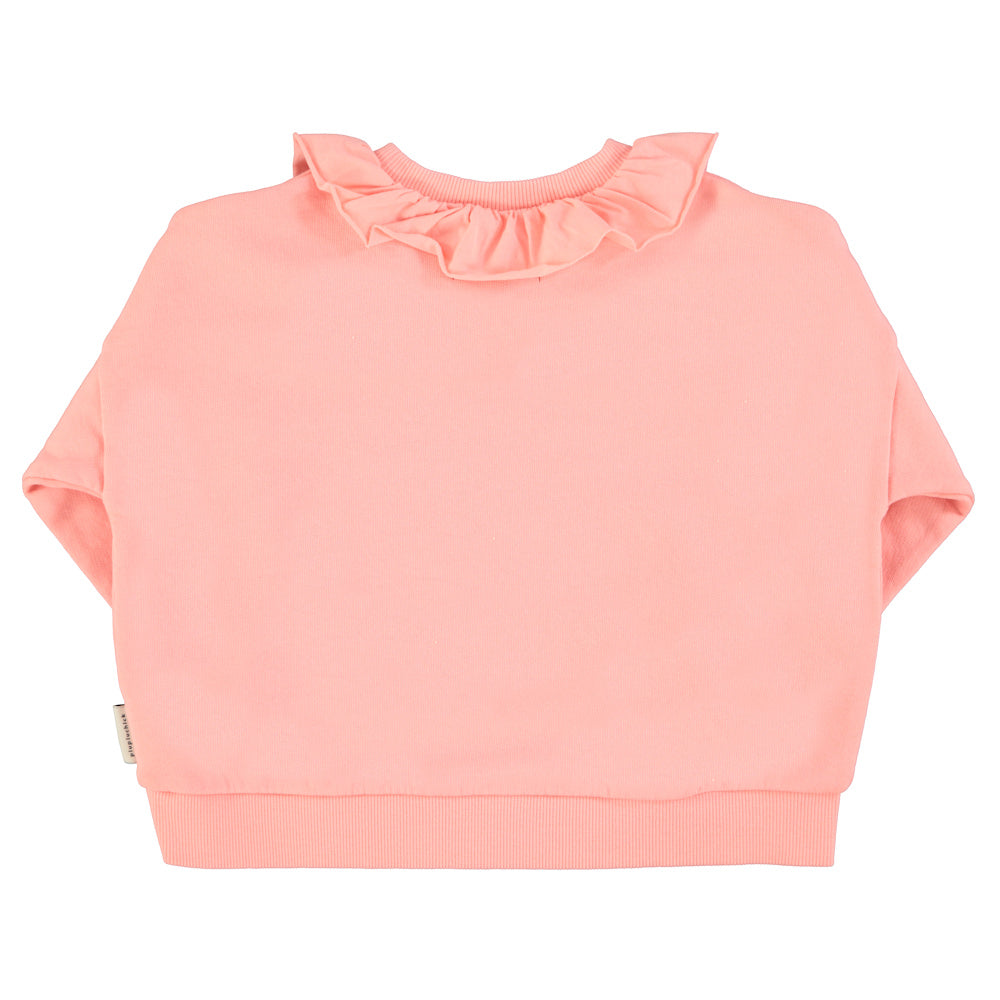 Sweatshirt with Collar Light Pink with Strawberry Print