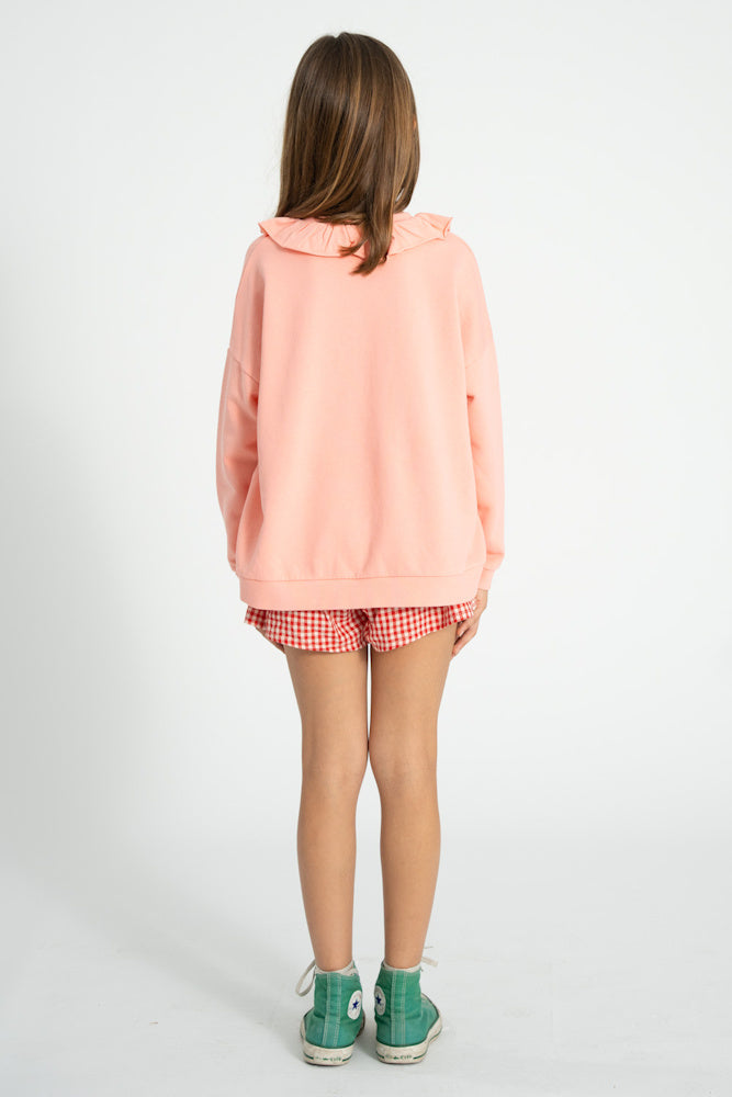 Sweatshirt with Collar Light Pink with Strawberry Print