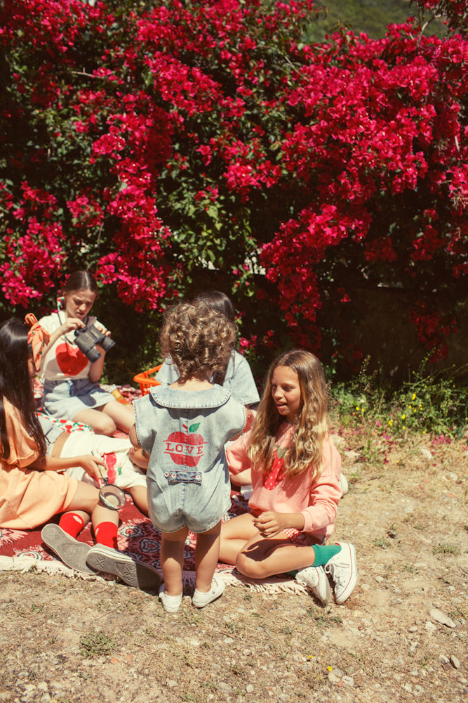 Sweatshirt with Collar Light Pink with Strawberry Print