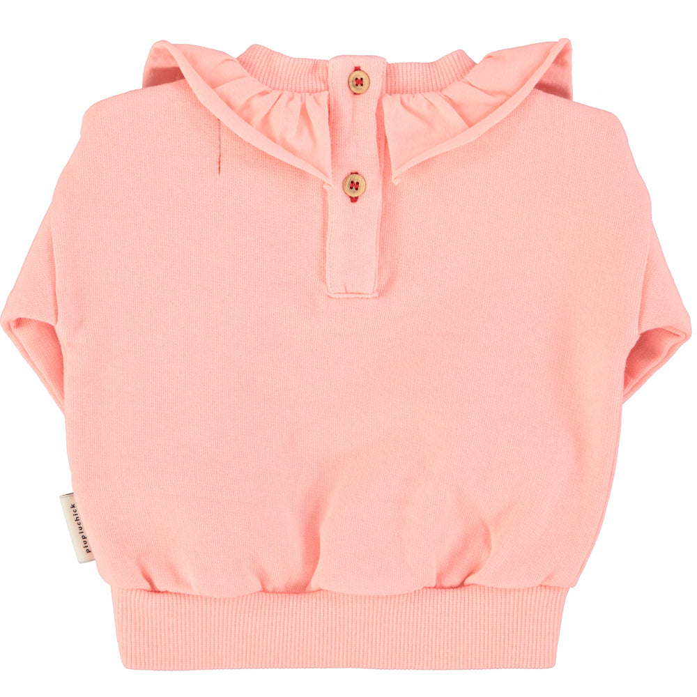 Sweat Bébé à Col Rose Clair Fraise