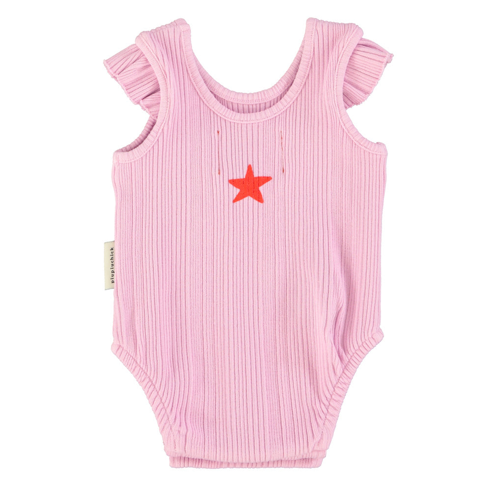 Body Lilas à Imprimé Cœurs Rouges