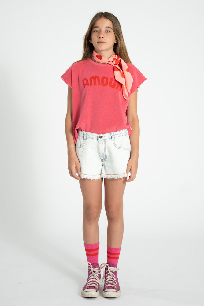 Sleeveless Top Pink with "AMOUR" Print