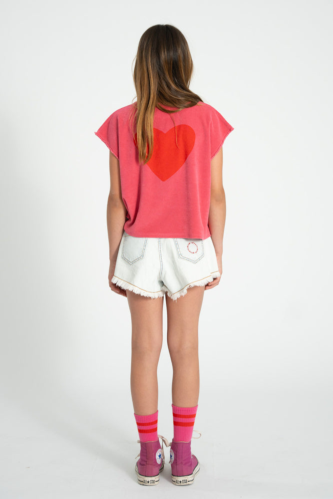 Sleeveless Top Pink with "AMOUR" Print