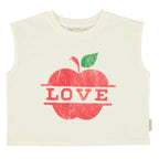 T-shirt Écru à Imprimé Pommes