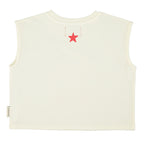 T-shirt Écru à Imprimé Pommes