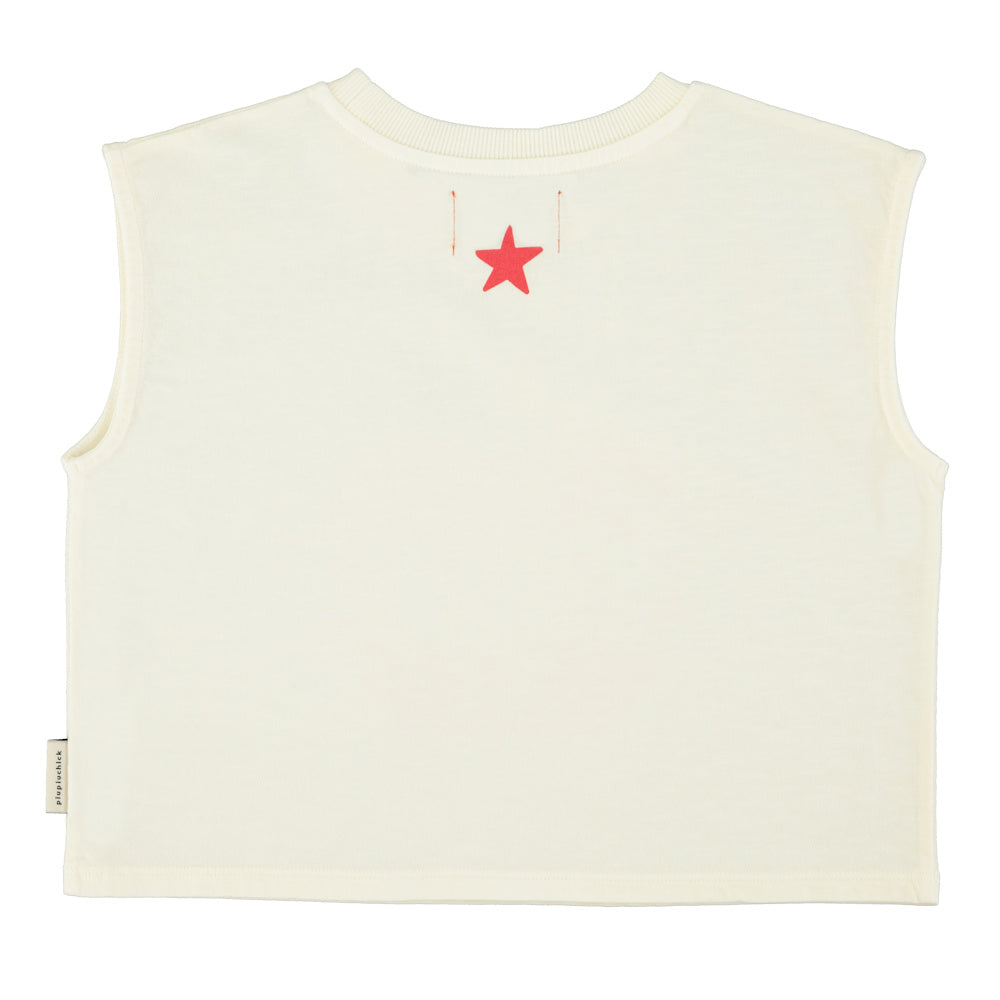 T-shirt Écru à Imprimé Pommes