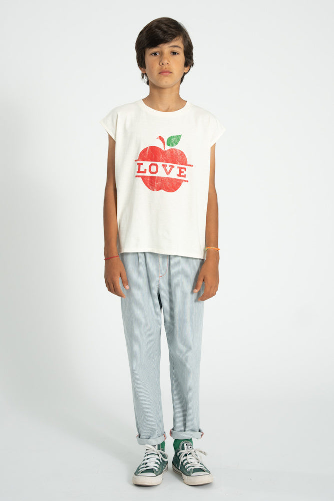 T-shirt Écru à Imprimé Pommes