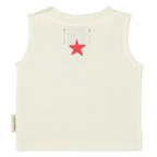Baby Sleeveless T-Shirt Ecru with Apple Print