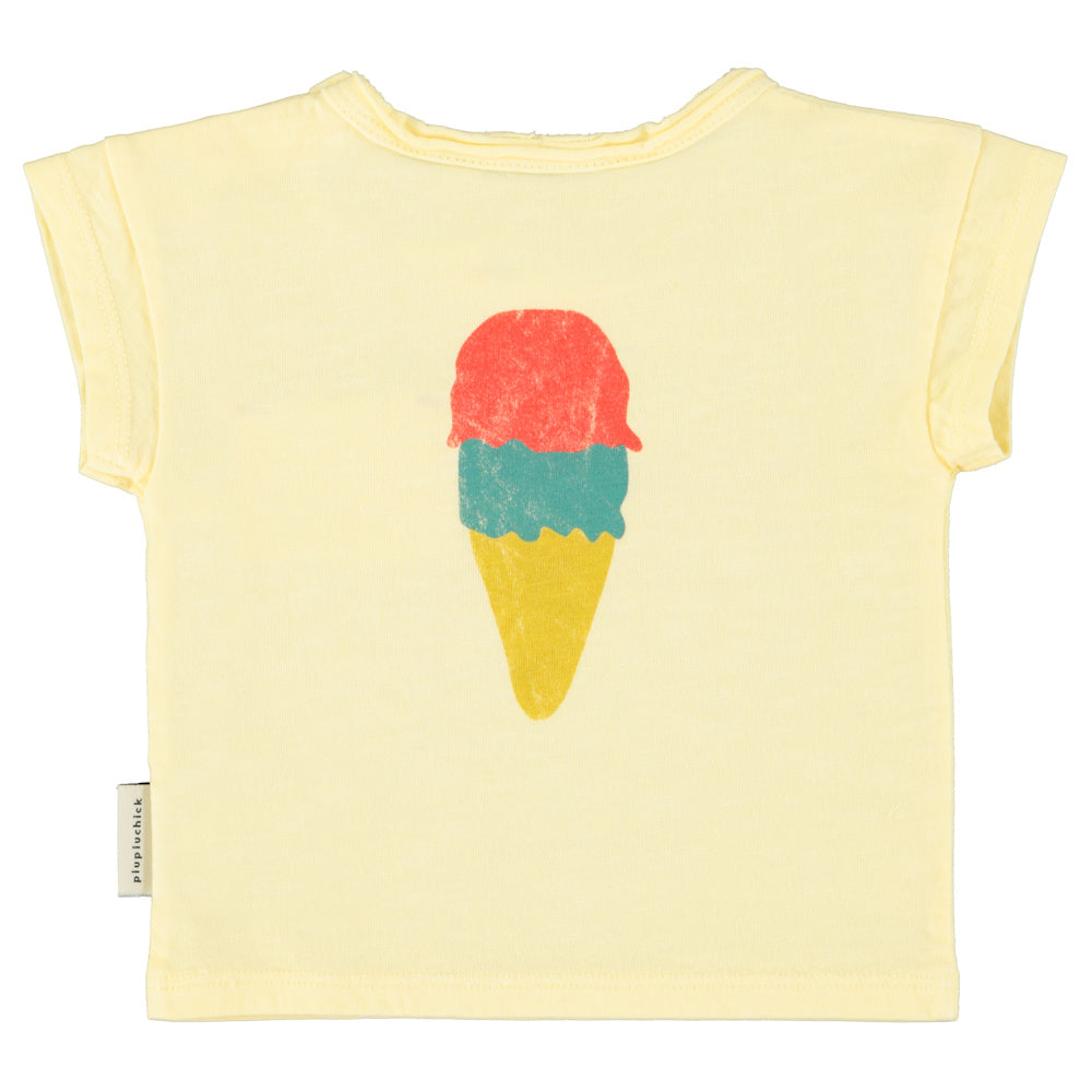 Baby T-Shirt Light Yellow with BEACH BAR Print