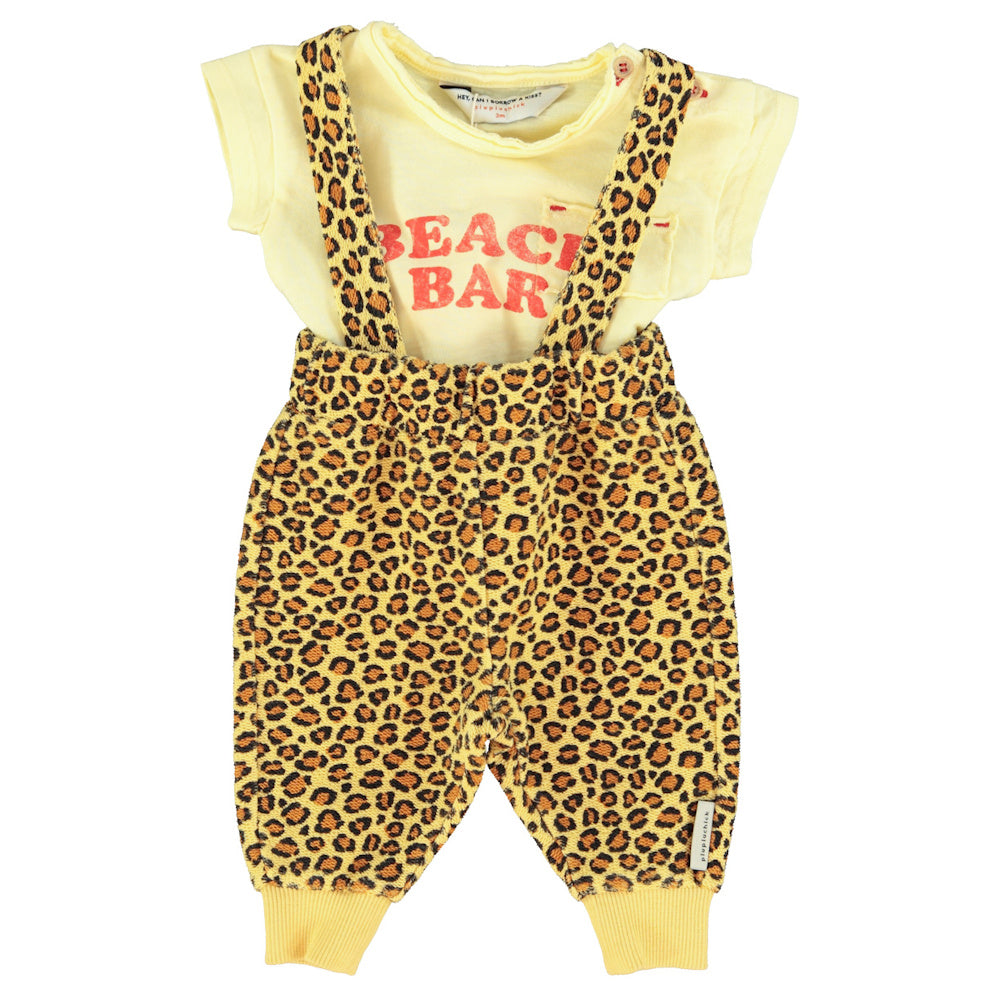 Baby T-Shirt Light Yellow with BEACH BAR Print