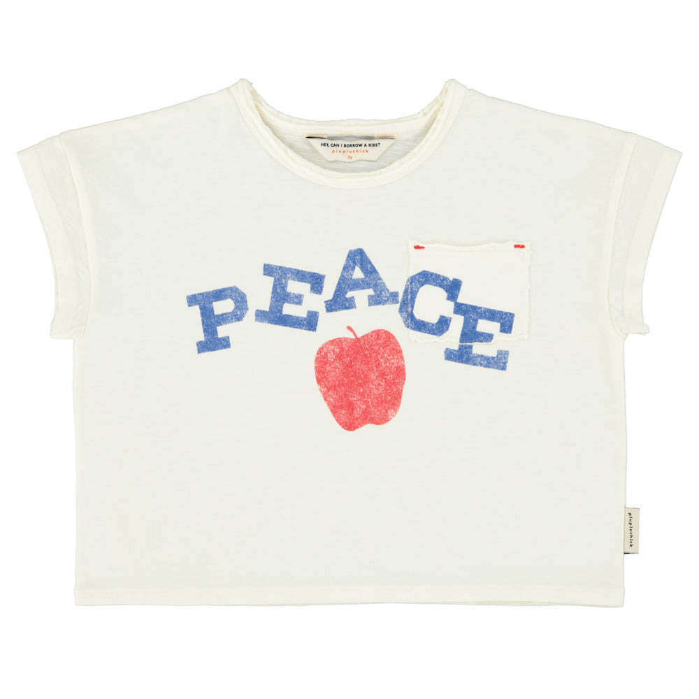 T-shirt Écru imprimé PEACE