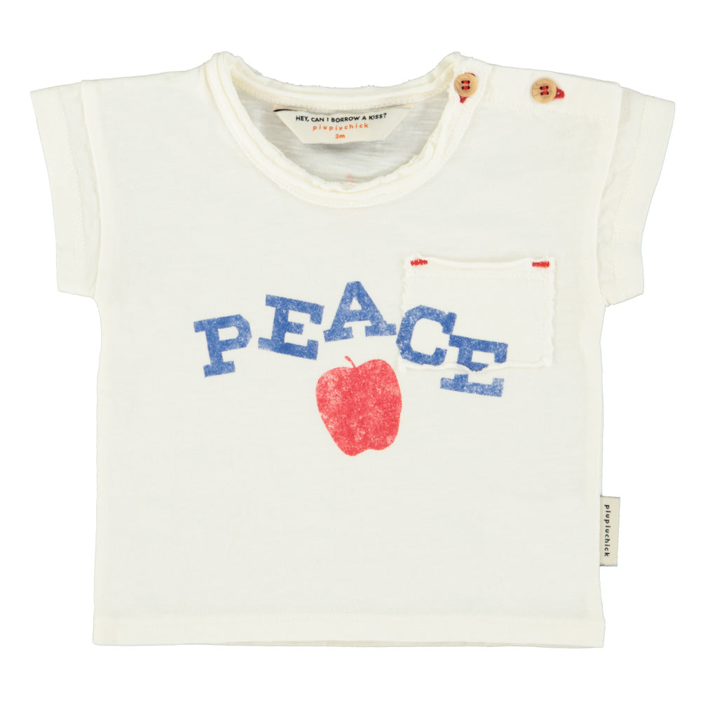T-shirt Bébé Écru à Imprimé PEACE