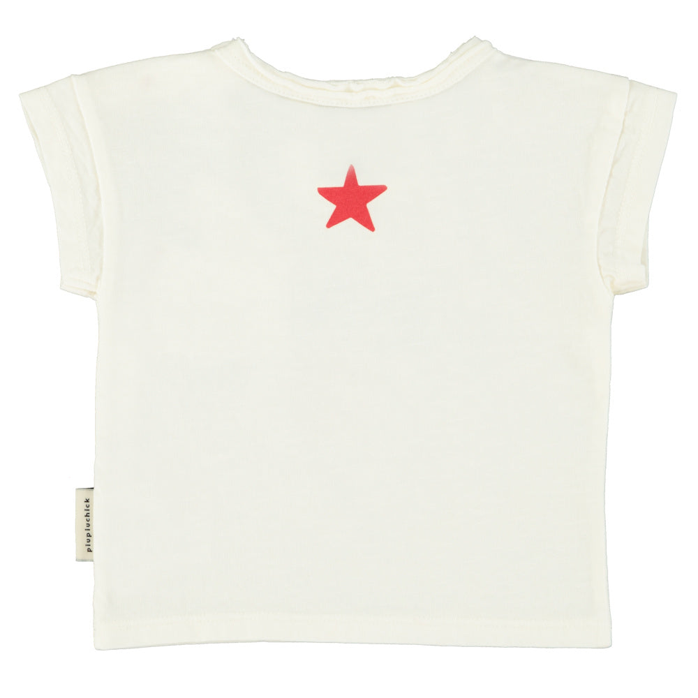Baby T-shirt Ecru with PEACE Print