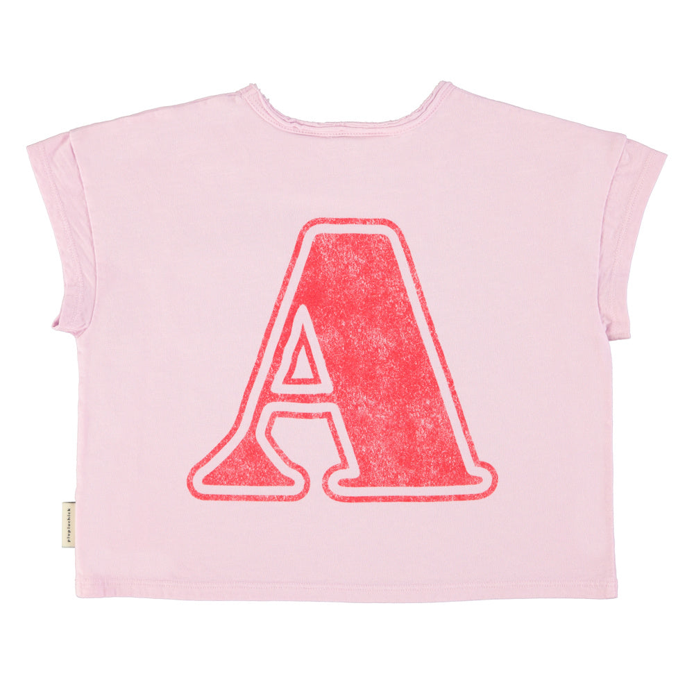 T-shirt Lilac with "A" Print