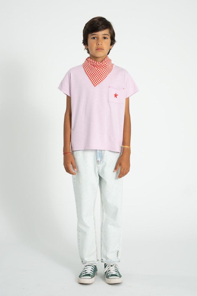 T-shirt Lilac with "A" Print